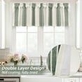thumbnail image 6 of DriftAway Chris Linen Lined Valance Double Layer Thermal Insulated Room Darkening Blackout Valances 3 Inch Rod Pocket Vertical Striped Kitchen Valance for Bathroom 52 Inch by 18 Inch Loden Green, 6 of 8