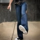 thumbnail image 4 of Moda mujer Sexy Color sólido Denim Pokets Thin Casual Boot Cuts Wide Legs Jeans Pantalones Fridja  hfkajh103554, 4 of 8