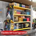 thumbnail image 3 of 47" W Garage Shelving with Pegboard 3000LBS Garage Shelving Heavy Duty 4-Tier Metal Storage Shelves Adjustable Shelf Unit for Basement Warehouse 47.3" W x 23.7" D x 78.7" H Black&yellow, 3 of 8