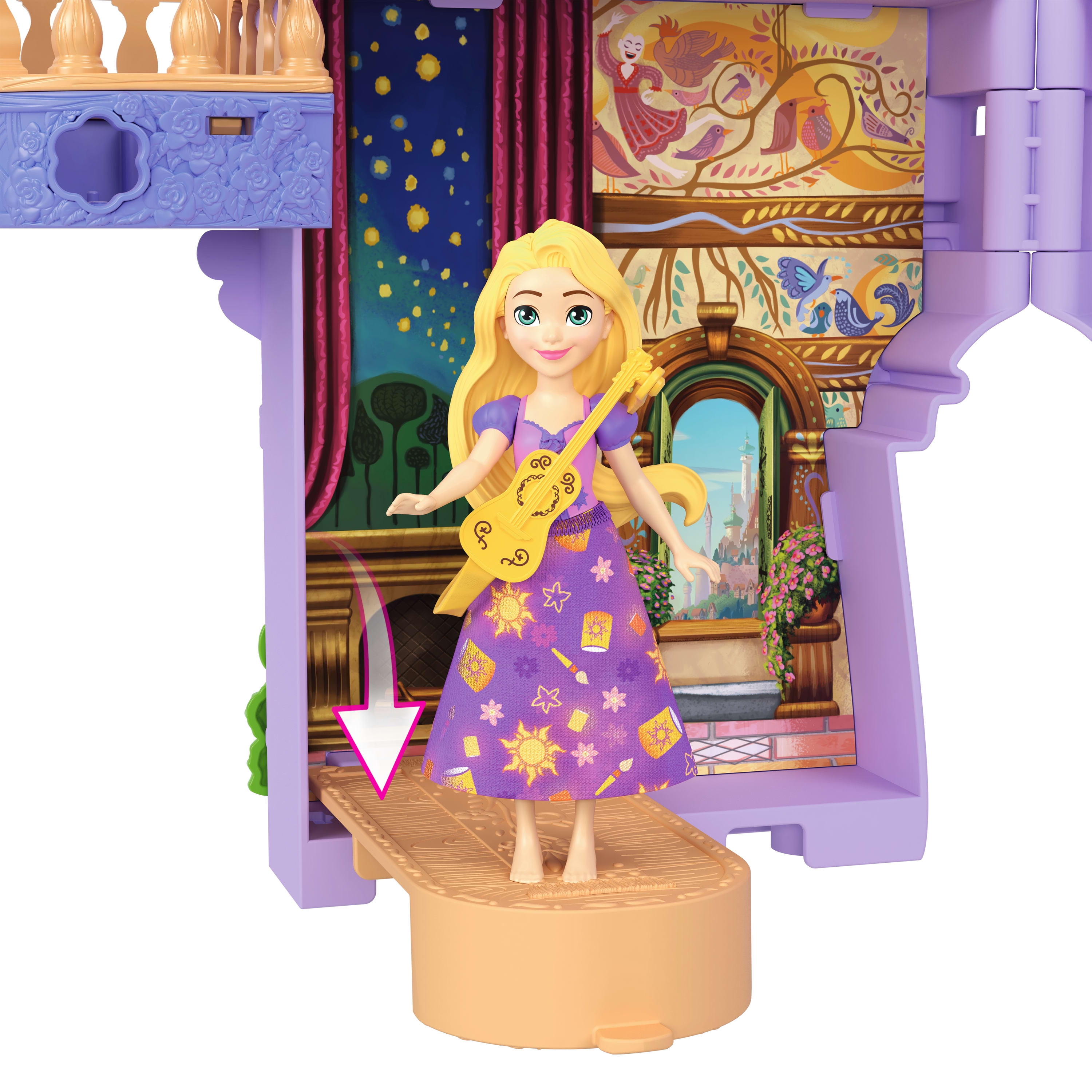 Disney Princess Rapunzel Storytime Stackers Doll House, Small Doll, Pascal Figure & 7 Accessories
