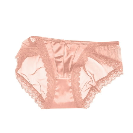 Vblhal Deals of the Week Clearance Smooth Satin Lace Panties Women French Hipster Underwear Low Rise Stretch Briefs Sexy Lingerie Panty No Show Tangas