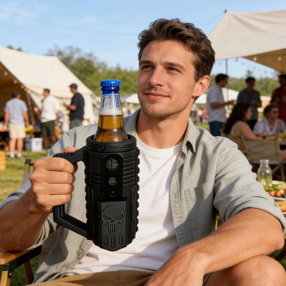 Style Insulation Sleeve, Portable Party Beverage Holder Insulation Sleeve, with Beer Opener, Beer Coozies for Bottles