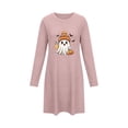 thumbnail image 2 of Taqqpue Womens Sleepshirt Long Sleeve Crew Neck Cotton Nightgown Halloween Graveyard Print Oversized Knee Length Casual Pullover Lightweight Sleep Gown for Women All Plus Sizes, 2 of 6