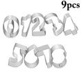 thumbnail image 1 of 9PCS Number Shaped Cookie Cutters Stainless Steel Biscuit Cutters Number Cutters, 1 of 10