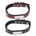 thumbnail image 3 of Collar para perro con placa de identificación, collar personalizado para mascotas con grabado, suministros para mascotas acolchados de cuero PU (marrón y negro L), 3 of 5