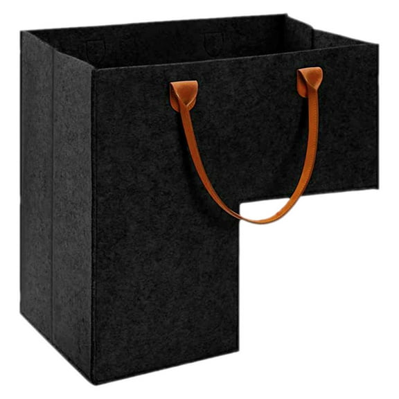 NIYANGLE Stair Organizer Basket Stair Step Storage Organizer Basket Black Felt 1Pack