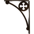 thumbnail image 4 of Ekena Millwork 1 1/2"W x 5 1/2"D x 8"H Crawley Wrought Iron Bracket, (Single center brace), Antiqued Brass, 4 of 7