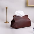 thumbnail image 2 of Godderr Leather Tissue Box Cover, Triangle Foldable Tissue Box-Modern Decorative Storage Box, 2 of 6