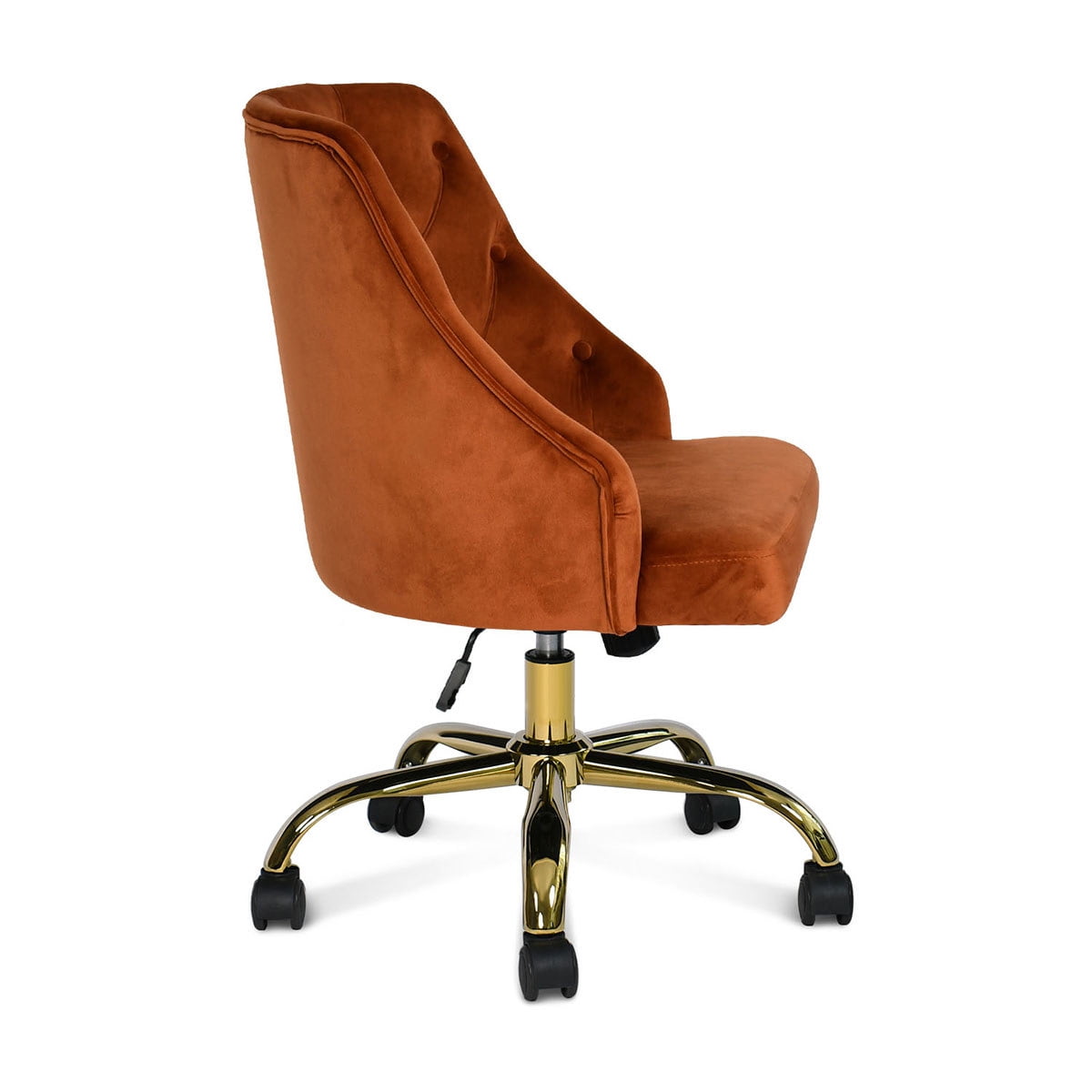 Kepooman High-Back Executive Office Computer Desk Chair, Velvet with Adjustable Height for Home Office/ Study/ Girls' Bedroom- Brown Kepooman High-Back Executive Office Computer Desk Chair, Velvet with Adjustable Height for Home Office/ Study/ Girls' Bedroom- Brown