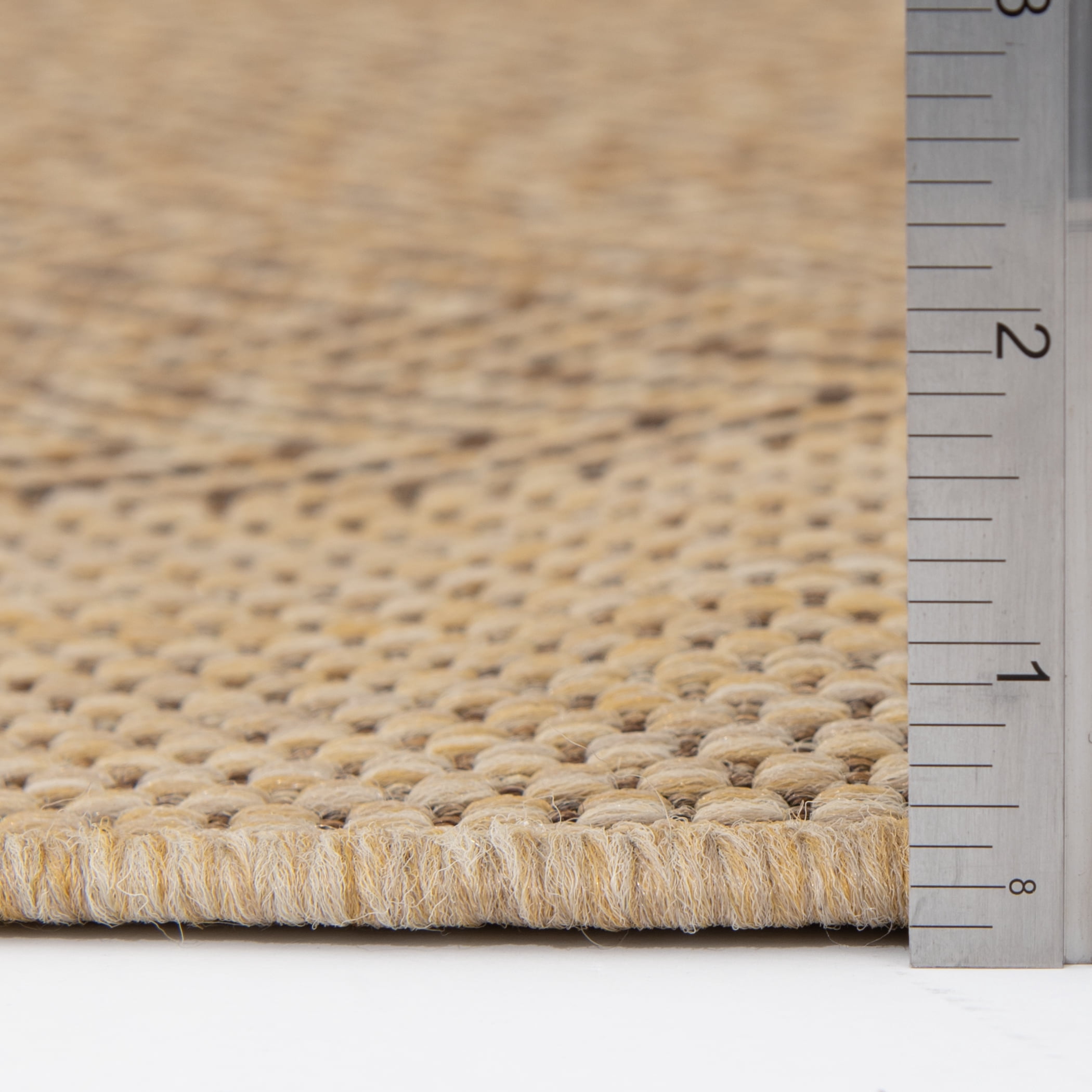 Mainstays Brown Neutral Border Polypropylene Outdoor Area Rug, 5'x7'
