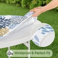 thumbnail image 5 of Lovely Bohemian Floral Round Tablecloth, Stretch Elastic Edge for Easy Dressing of 56 Inch Round Tables, Indoor Outdoor, 5 of 7