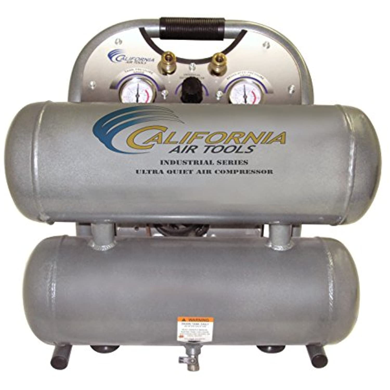 4.6 Gal California Air Tools 4610S Ultra Quiet and Oil-Free 1.0 HP Steel Twin 
