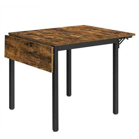 VASAGLE Folding Dining Table Drop Leaf Extendable for Small Spaces Seats 2-4 People Industrial 33.3 x 30.7 x 30 Inches Rustic Brown