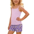 thumbnail image 5 of ITSAME Girls Outfits 2-Piece, Lightweight Camisole and Printed Shorts Summer Casual Fashion Clothes Set Purple Size 7-8, 5 of 7
