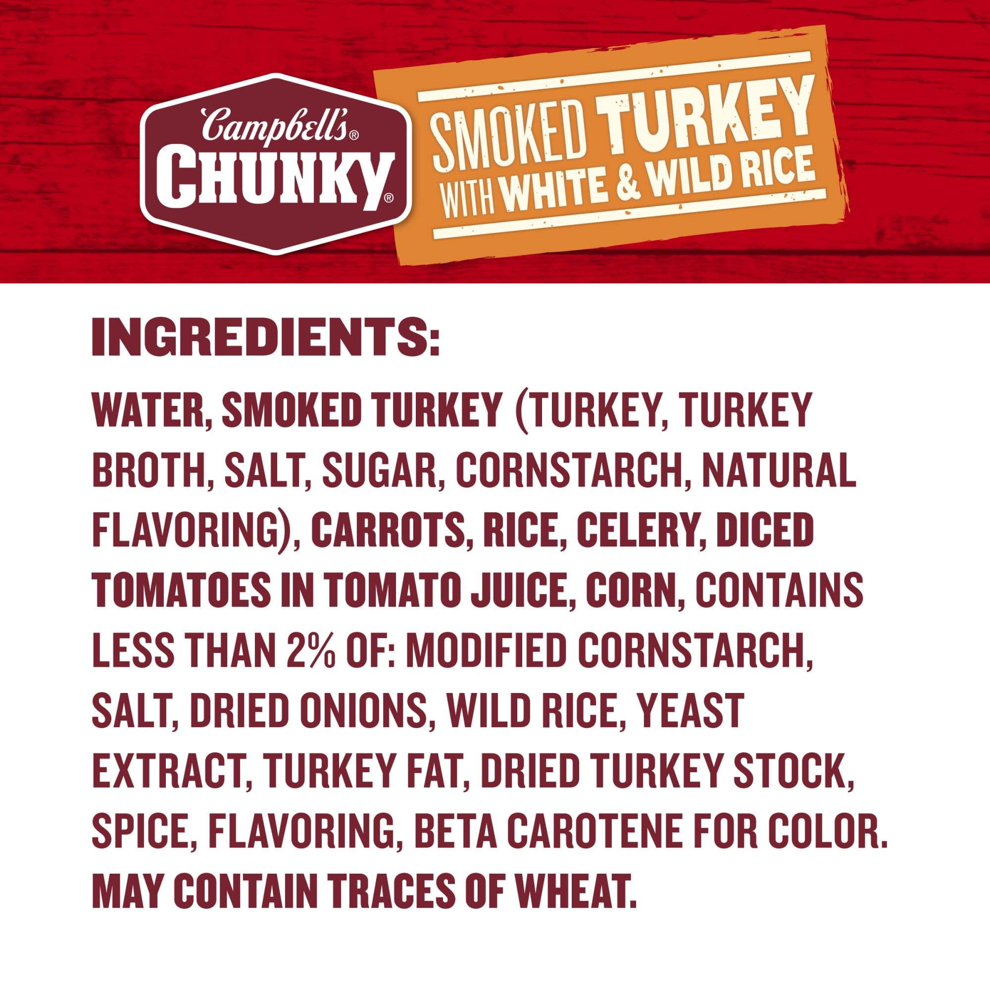 (5 pack) Campbell’s Chunky Soup, Ready to Serve Smoked Turkey with White and Wild Rice Soup, 18.6 oz Can