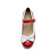 thumbnail image 4 of ELFY Chaussures de Cosplay Lolita Mignonnes pour Femmes, Nœud, Talon Moyen Épais, Escarpins Mary Jane Rouges 7, 4 of 4