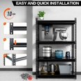 thumbnail image 3 of 4 Shelves Adjustable Storage Black Shelves, 63" Tall Metal Shelving Unit Heavy Duty Utility Metal Racks for Garage Basement Kitchen Closet Pantry Oganization, 3200 lbs Capacity, 2PC, 3 of 11