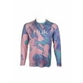 thumbnail image 1 of Huk Men's Tie Dye Lava Small Blue Radiance Breathable Long Sleeve Shirt, 1 of 2