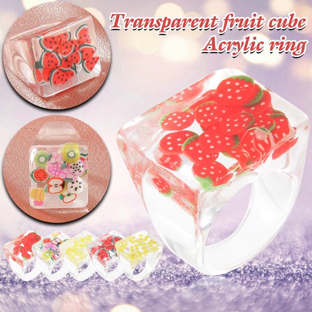 onlyliua para Interior/Exterior Moda para Damas Fruta Transparente Acrílico