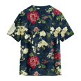 thumbnail image 5 of Cqxid525 Short Sleeve Tops For Women Summer Tops For Women Short Sleeve Crewneck Oversized T Shirts Trendy Solid/Flower Printed Beach Vacation Clothes Blue Xxl, 5 of 6