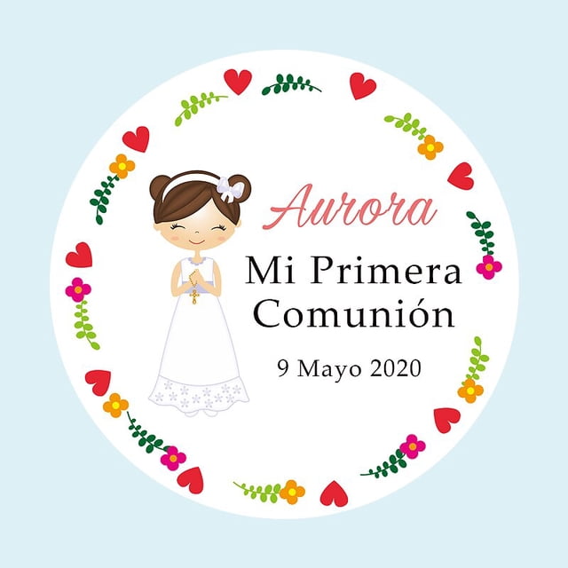 Pegatinas personalizadas para primera comunión, etiquetas de recuerdo para Baby Shower, niño y niña, 2,5-7cm, 96 unidades