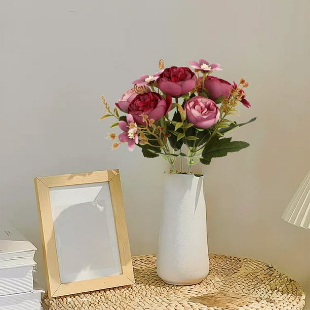 Ramo de peonías artificiales | 6 colores para decoración de bodas, hogar y hoteles | Flores artificiales realistas para centros de mesa y fotografía