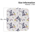 thumbnail image 2 of Lsque Rabbit And Butterfly Pattern 4" Drink Coasters Set of 4, PVC Leather Absorbent Coasters, Table Coaster Set Decorative Coffee Cup Coasters Housewarming Gift -Square, 2 of 6