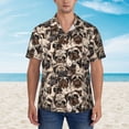 thumbnail image 2 of Disketp Pug Hawaiian Shirts for Men,Mens Casual Short Sleeve Button Down Shirts Beach Shirt,XX-Large, 2 of 7