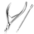 thumbnail image 1 of Recortador de cutículas con empujador de cutículas, removedor de cutículas Easkep, cortador de cutículas profesional de acero inoxidable, cortador de cutículas, herramientas de manicura para pedicura, 1 of 5