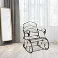 thumbnail image 6 of Ktaxon Paint Sun Shape Outdoor Garden Single Iron Art Rocking Chair Black, 6 of 8