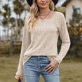 thumbnail image 6 of Womens 3/4 Sleeve Fall Tops Women Within Cap Sleeve Tops for Women Winter Long Sleeve Tops Solid Regular Blouse, 6 of 7