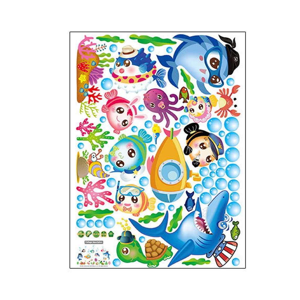 Waterproof Pvc Cartoon Under The Sea Wall Stickers Ocean Animals Wall Decal Kid Room Diy Decor Walmart Canada