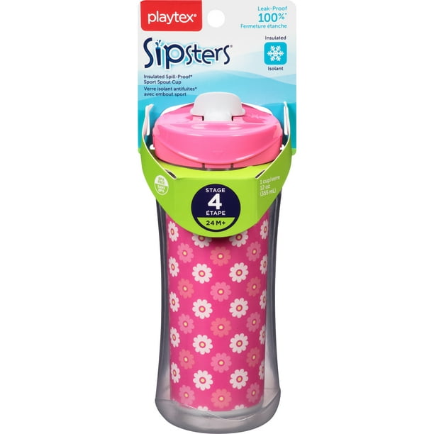 Playtex Sipsters Stage 4 Insulated Sport Spout Sippy Cup, 12 Oz (Color May  Vary) 