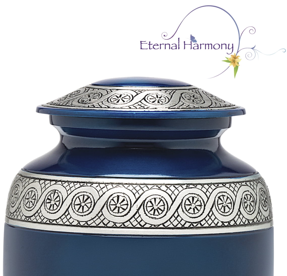 Eternal Harmony Cremation Urn for Human Ashes | Memorial Urn Carefully Handcrafted with Elegant Finishes to Honor and Remember Your Loved One | Adult Urn Large Size with Beautiful Velvet Bag