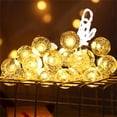 thumbnail image 1 of Xihbxyly 20 Bolas Navideñas Led, Luces de Hadas a Pilas, Luz Blanca Cálida, Decoración Versátil para Árbol, Puerta, Jardín, Uso Interior y Exterior, Ambiente Festivo, 300 Cm de Largo, 1 of 6
