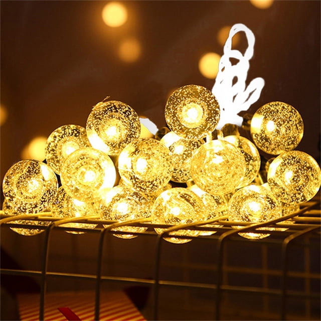Xihbxyly 20 Bolas Navideñas Led, Luces de Hadas a Pilas, Luz Blanca Cálida, Decoración Versátil para Árbol, Puerta, Jardín, Uso Interior y Exterior, Ambiente Festivo, 300 Cm de Largo