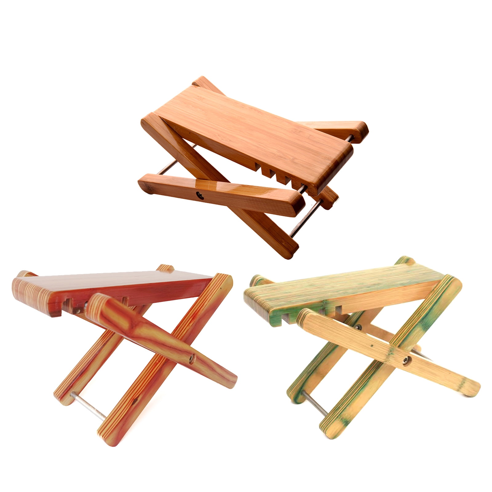 FEAMOS Solid Wood Guitar Footstool Foldable Footrest, 3 Levels Adjustable Height Folding Guitar Pedal for Guitar Bass