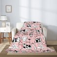 thumbnail image 2 of Throw Blanket for Couch Sofa and Bed, Funny Cute Cartoon Milk Cow Super Soft Plush Throw Blanket, Fuzzy Cuteness Comfy Warm Washable Flannel Blanket & Throws for All Season 60"x50", 2 of 5