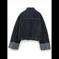 thumbnail image 4 of Conjunto de Dos Piezas de Mezclilla Vintage para Mujer: Chaqueta de Solapa de Larga y Jeans de Cintura Alta y Pierna . Tops Azules M, 4 of 10