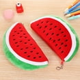 thumbnail image 4 of Large Capacity Watermelon Pencil Case Simulate Watermelon Pen Bag Plush Watermelon Pencil Storage Bag office Supplies, 4 of 7