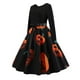 thumbnail image 3 of Vestido De Columpio De Fiesta Con Lazo Y Estampado De Calabaza De Halloween Vintage Para Mujer (Naranja M) Tmvgtek Mujer, 3 of 9