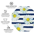 thumbnail image 4 of Bingfone Vintage Daisy Striped Nautical Leather Drinks Coasters With Set Of 6,Suitable For Home Kitchen,Coffee Cup Coasters Home Gift, 4 of 9