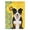 Border Collie - Tricolor, variant on Summer Sunflowers Brown Newfoundland Flag Garden Size