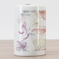 thumbnail image 3 of Dragonfly Ceramic Toothbrush Holder, Floral Design Hibiscus Ornaments Moth Dragonfly Symbolic Transformation Creature, Versatile Countertop for Bathroom, 4.5" X 2.7", Multicolor, by Ambesonne, 3 of 4