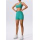thumbnail image 4 of Conjunto de yoga ajustado de secado rápido for mujer, traje deportivo for correr con bolsillo, transpirable, de dos piezas, estilo nude, 4 of 5