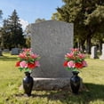 thumbnail image 4 of Artificial Cemetery Flowers, Memorial Lily Carnation Bouquet with Spike Vase, Flores Para Decoracion, UV Resistant Grave Decorations with Berries for Headstones, Outdoor Floral Arrangements, 4 of 6