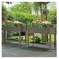 Yunwen Outdoor Large Resin Patio Planter Box Stand Elevated Raised