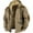 Khaki, variant on Jackets for Men Fleece Jacket Men Color Matching Hooded Cotton Jacket with Zipper Winter Jackets for Men Khaki 5XL