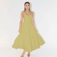 thumbnail image 2 of Women's Square Neck A-Line Maxi Dress Sleeveless Elegant Flowy Summer Graduation Dress, 2 of 8