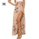 thumbnail image 1 of Falda Larga Con Estampado Floral Mujer Ropa De Verano Falda Con Abertura Con Cordones, Gris Rosa, M Eigraketly AP001656-02, 1 of 7